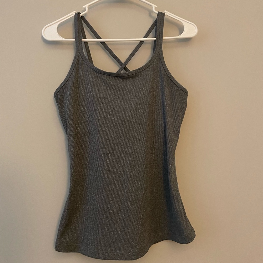 all in motion | ribbed athletic tank top w/ built in sport bra